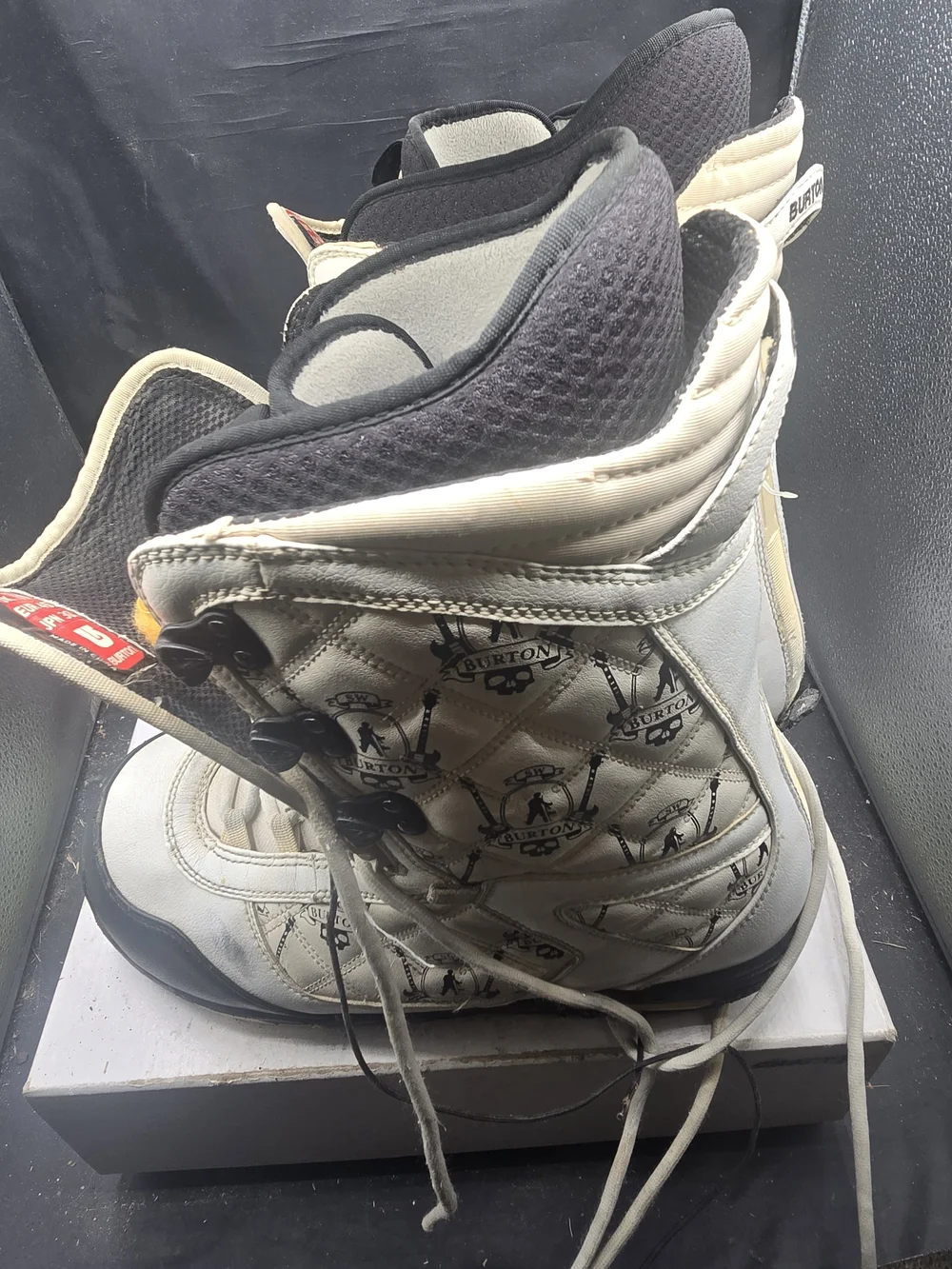 Burton Black and Gray Snowboard Boots with Cream‎ Trim